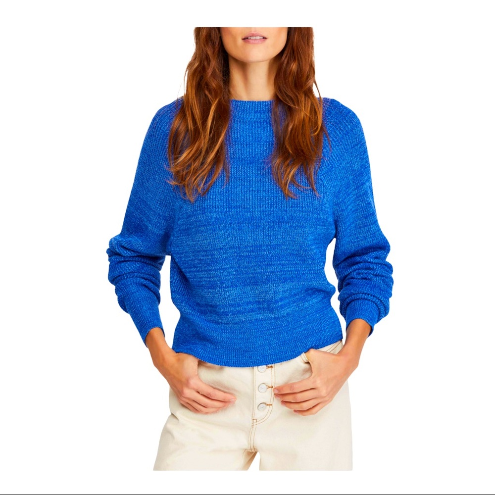 Free People Too Good Cobalt Pullover Sweater NWT
